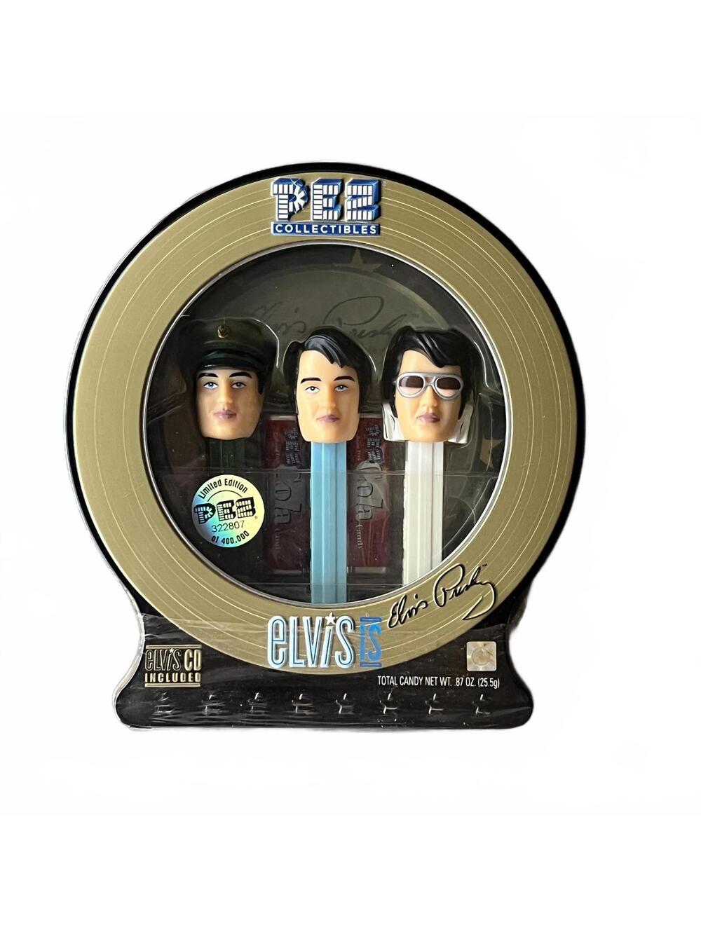 Elvis Presley PEZ Dispenser Set with CD Limited Edition NEW